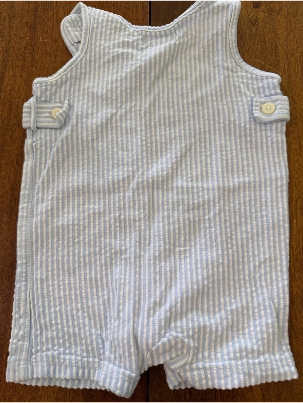 Ralph Lauren Light Blue & White Striped Baby Romper 3 months